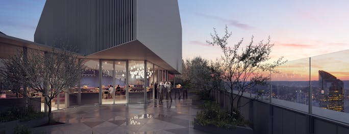 View from the rooftop of HOPEN Tower at nightfall