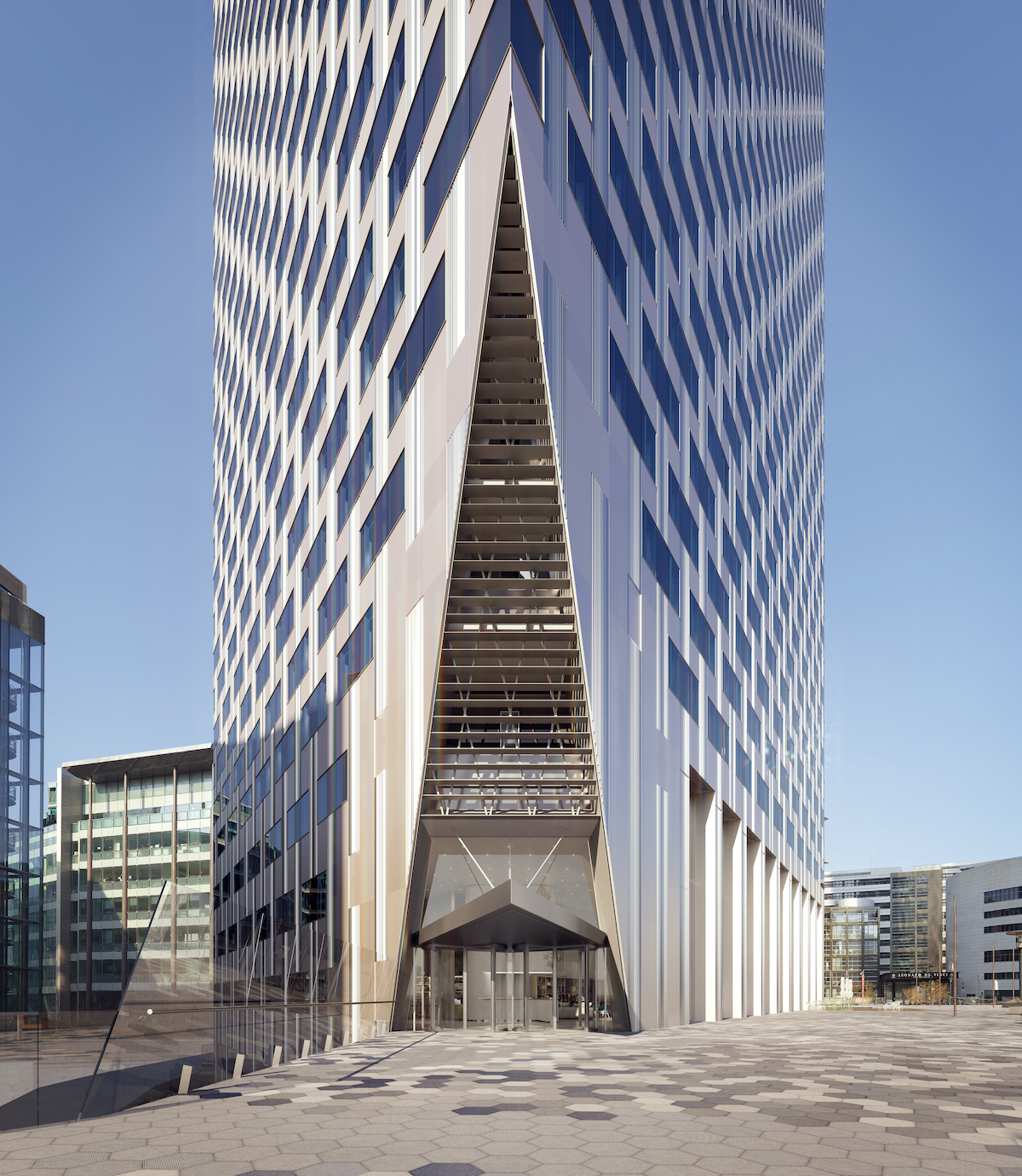 View of the HOPEN Tower entrance - ground floor, upper ground level