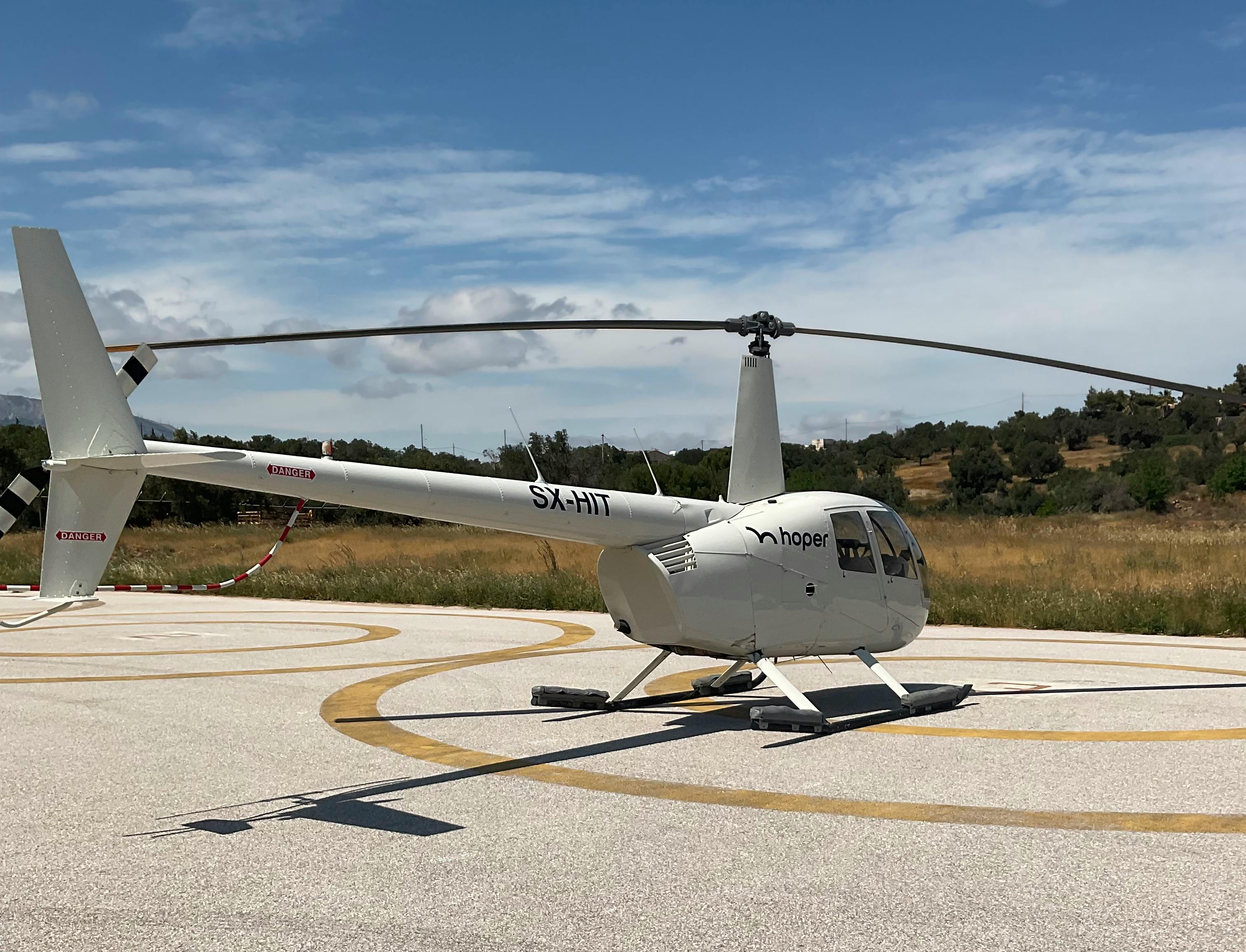 hoper - The first helicopter of hoper's fleet parked in Athens Koropi Heliport