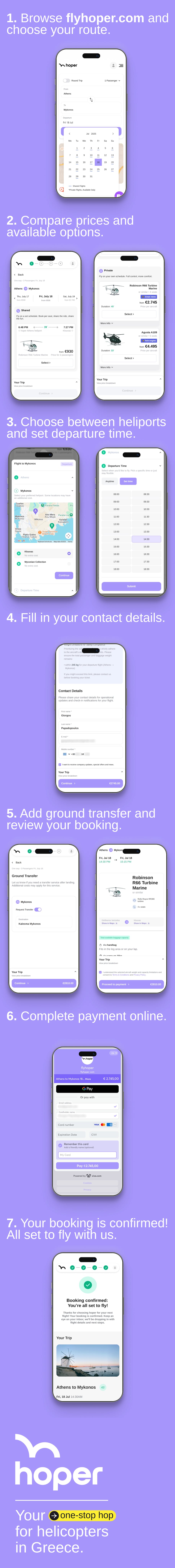 How to book online your private helicopter flight through flyhoper.com