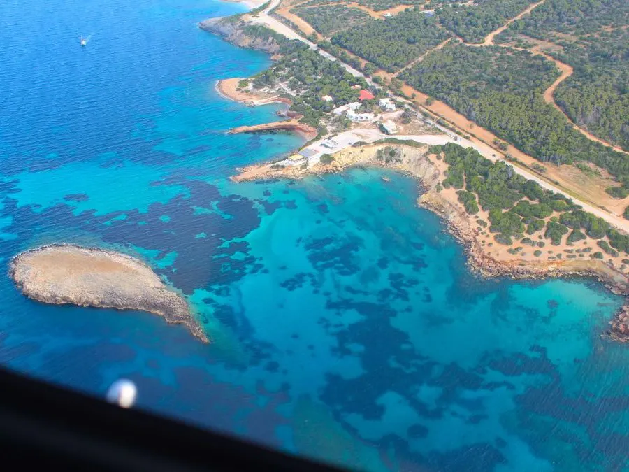 Athens coastline from above