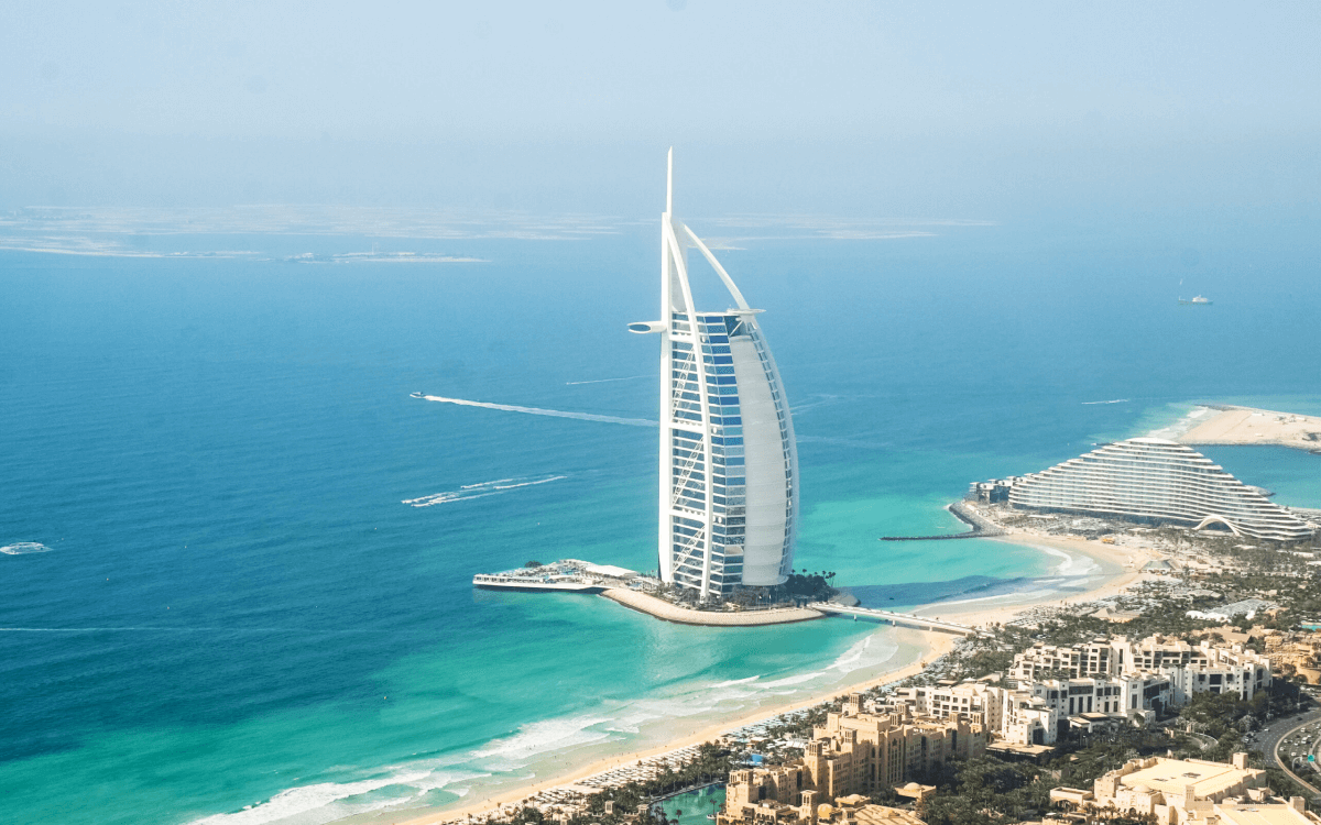 Burj al Arab Aerial View from above 