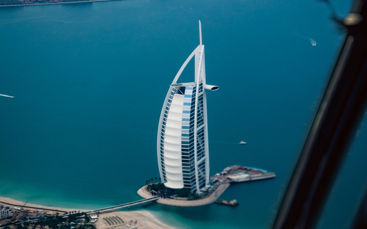 Burj al Arab Aerial View from above 