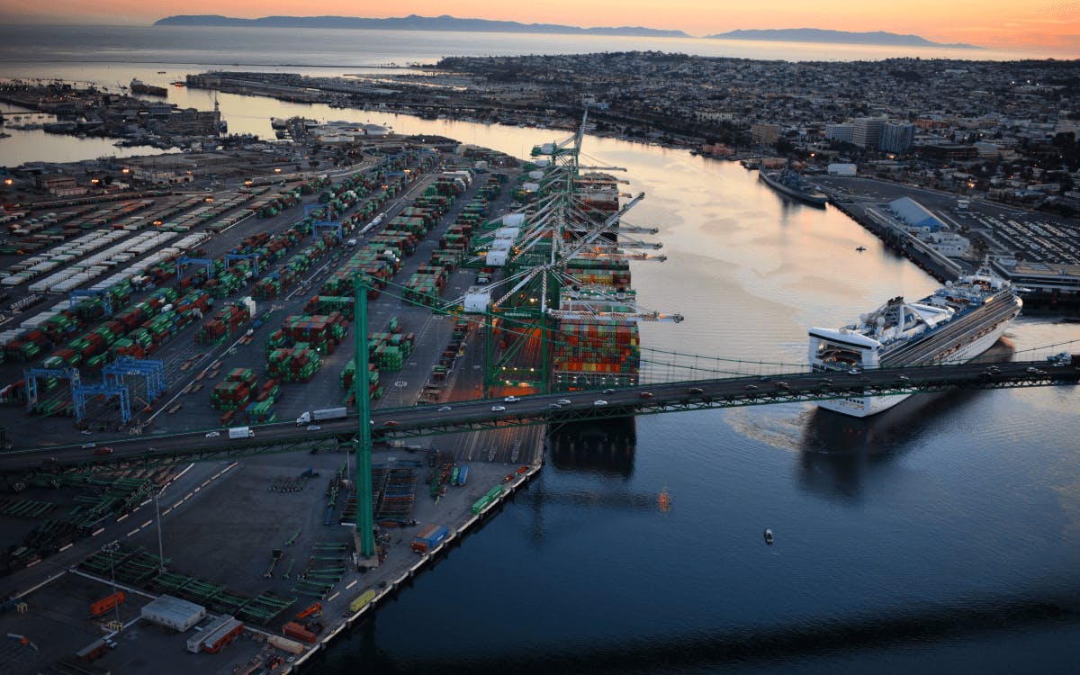 LA's Terminal Island From above