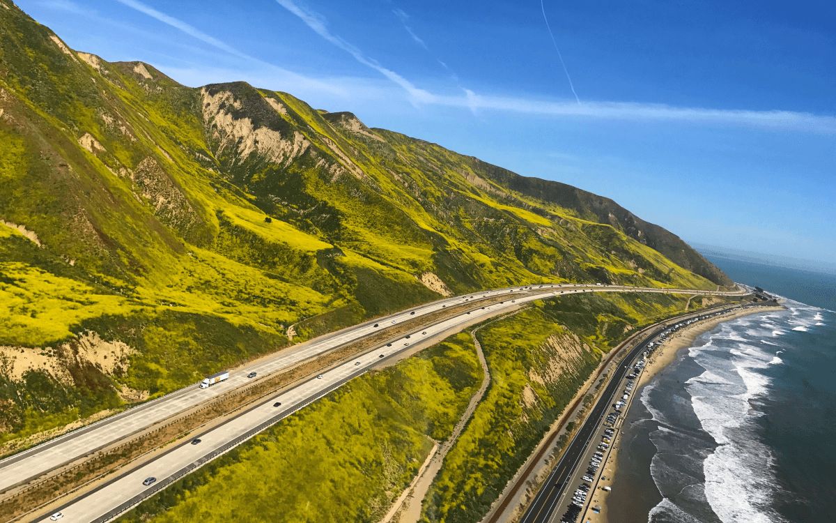 View from above the LA coast