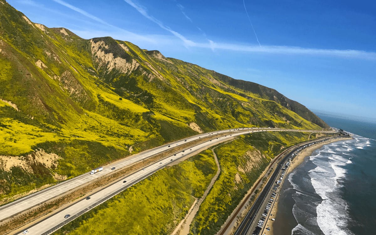 View from above the LA coast