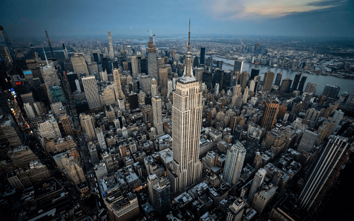 Aerial view of Empire State Building