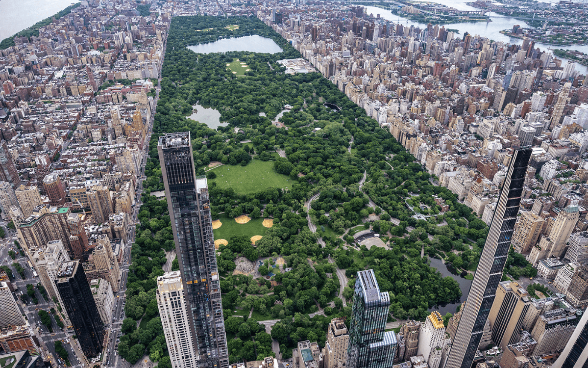 Aerial view of Central Park in New York