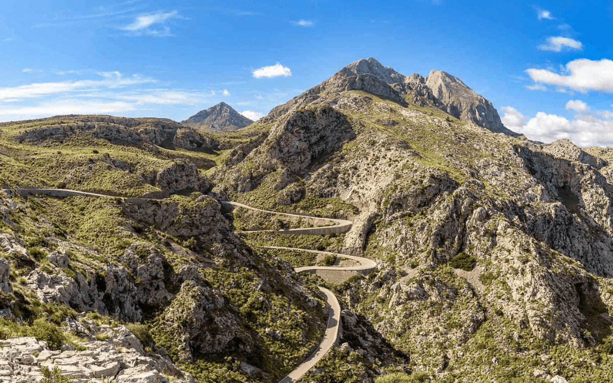 Tramuntana Mountain Ridges aerial view