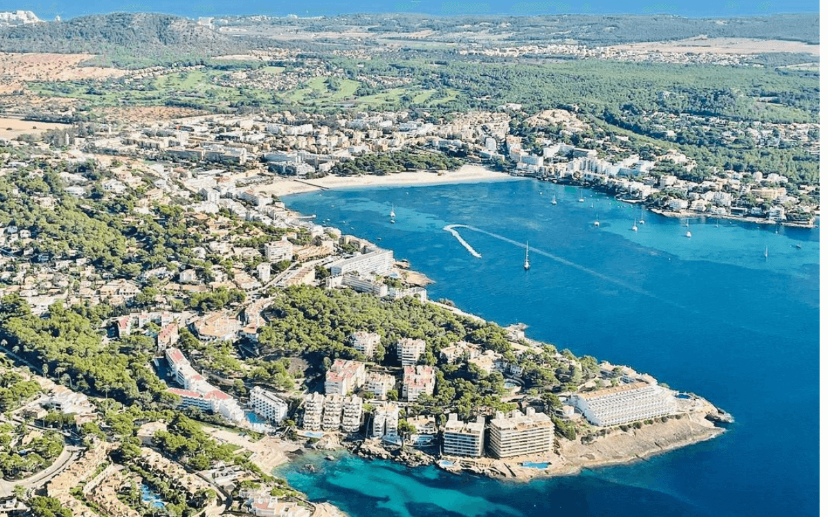 Aerial view of Mallorca coast