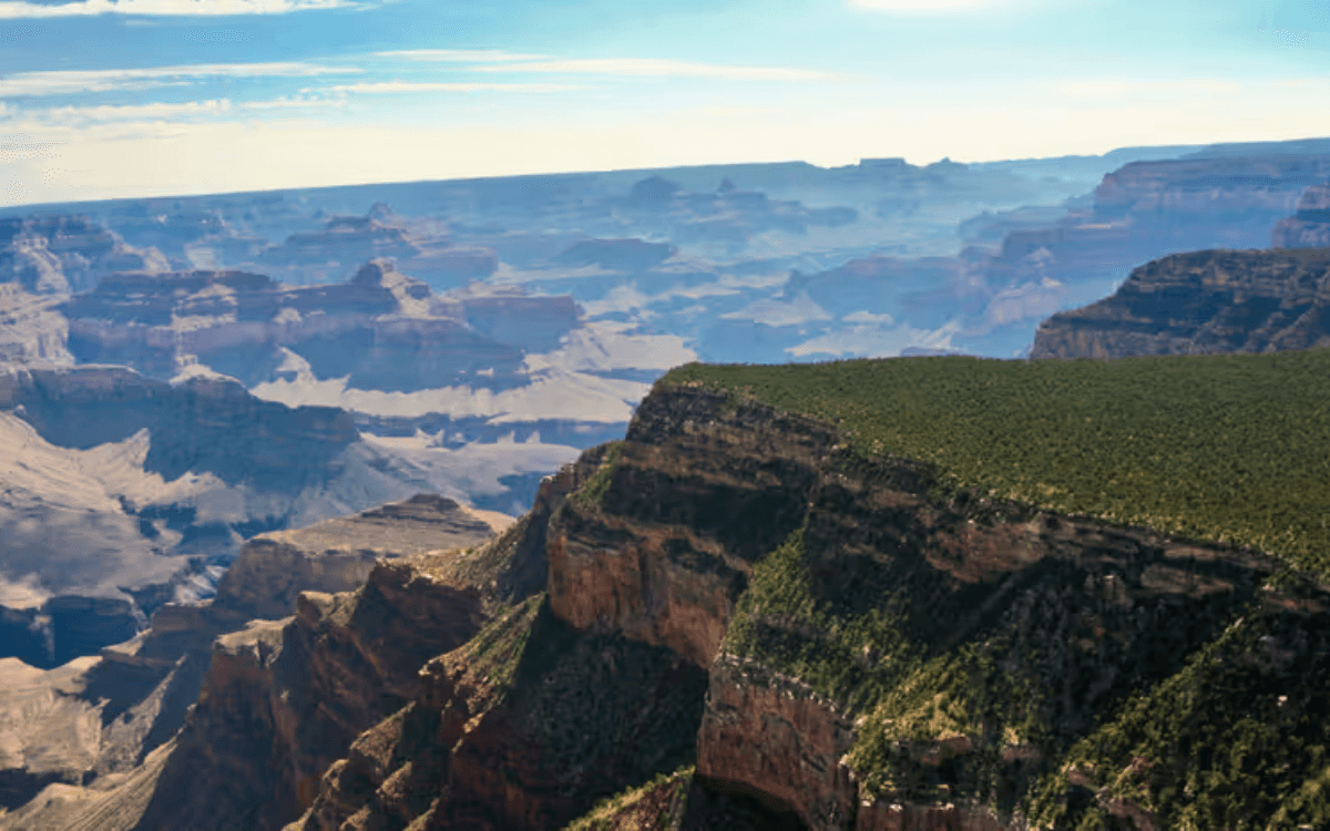 North Rim Forests and Cliffs views from helicopter