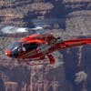 Flying helicopter getting close views of the cliffs in Grand Canyon
