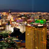 View of Las Vegas Strip at night from helicopter