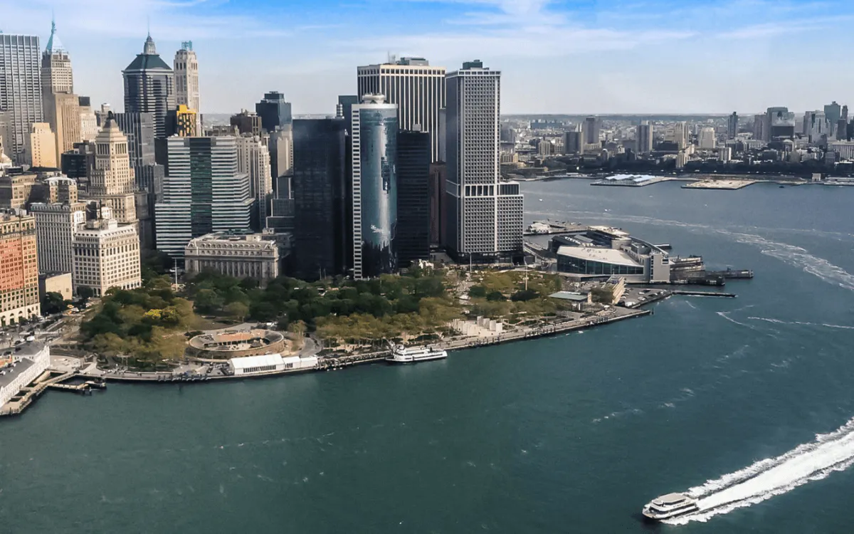New York Harbor aerial view