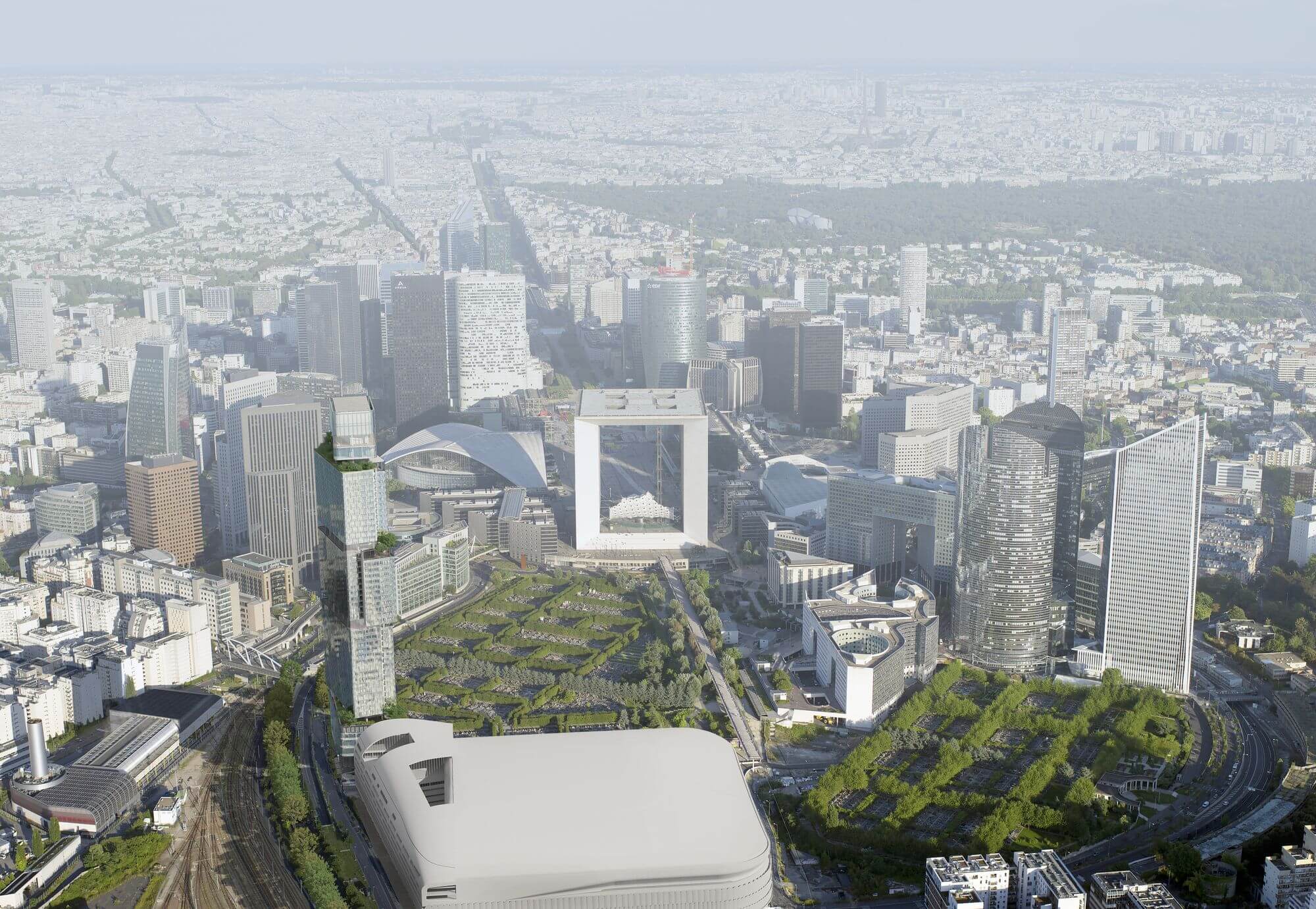La Défense and Nanterre from above