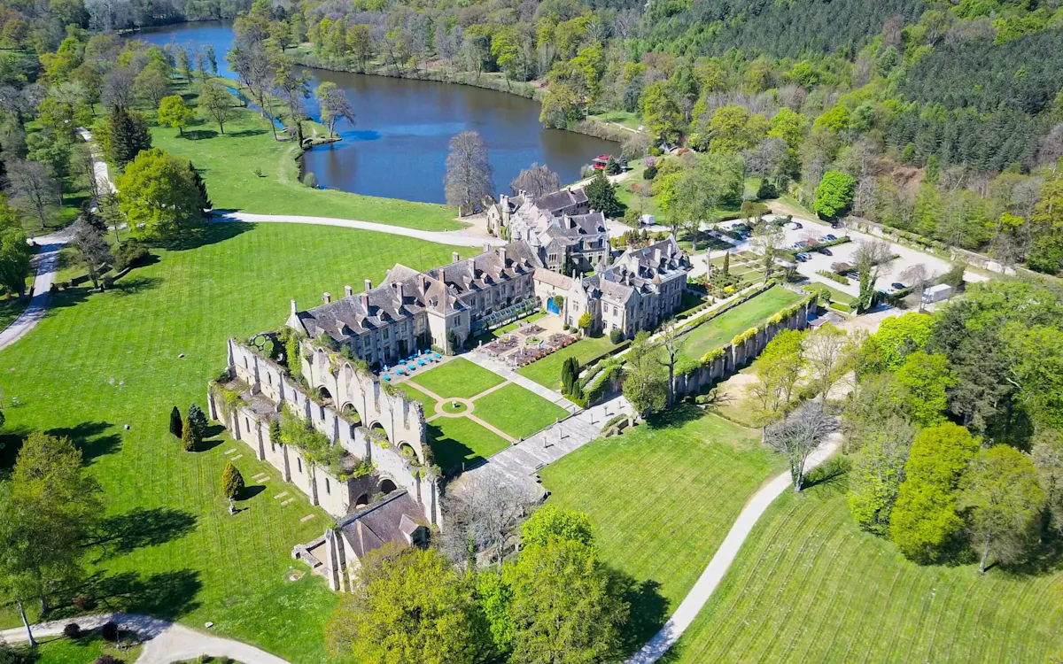 Abbaye des Vaux de Cernay from above