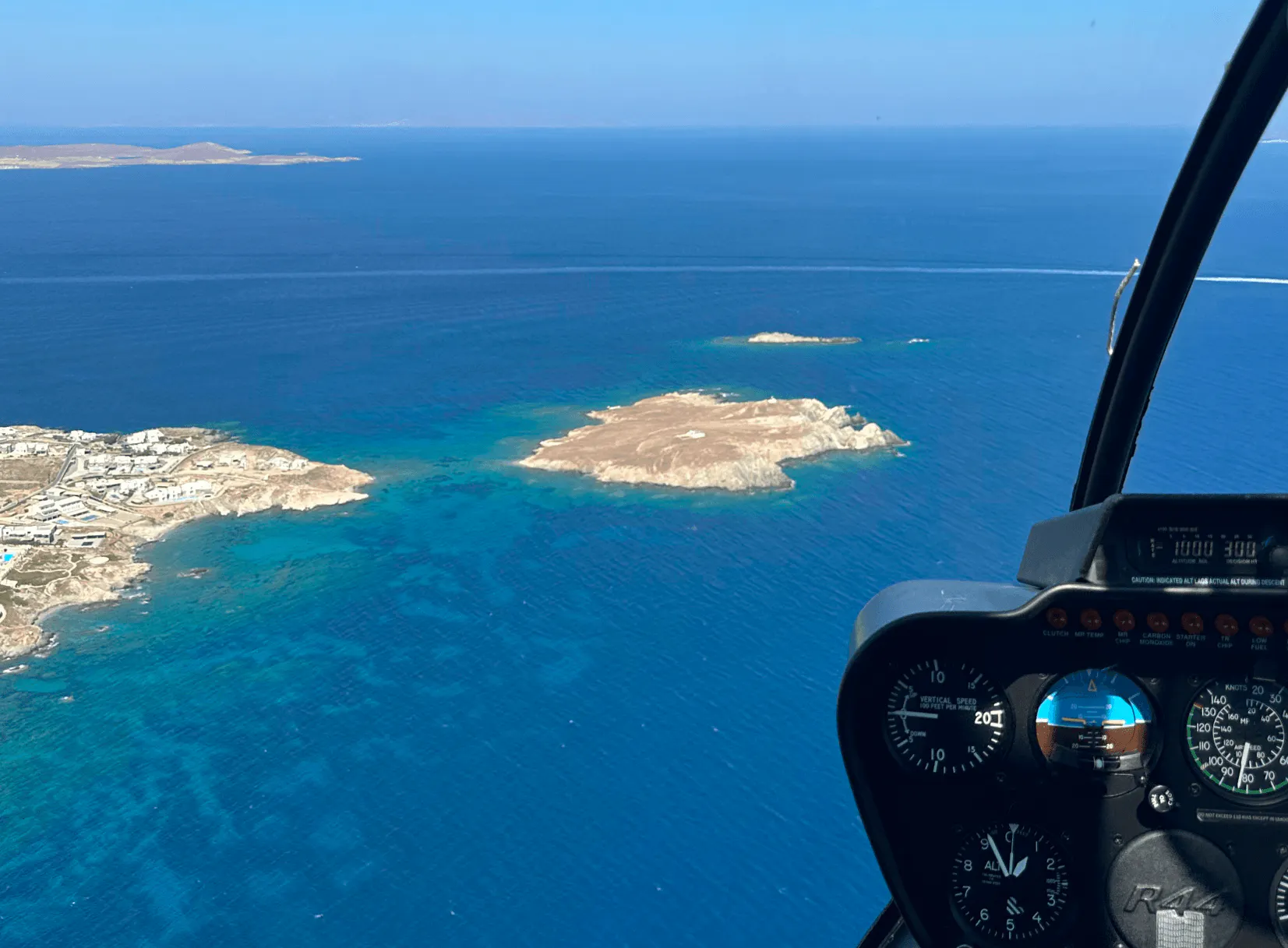 hoper - Flying from Mykonos to Patmos by helicopter. Cockpit view