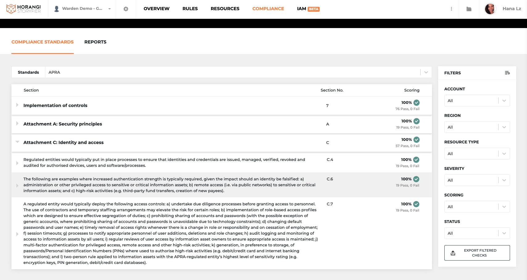 Dashboard - Warden compliance brief