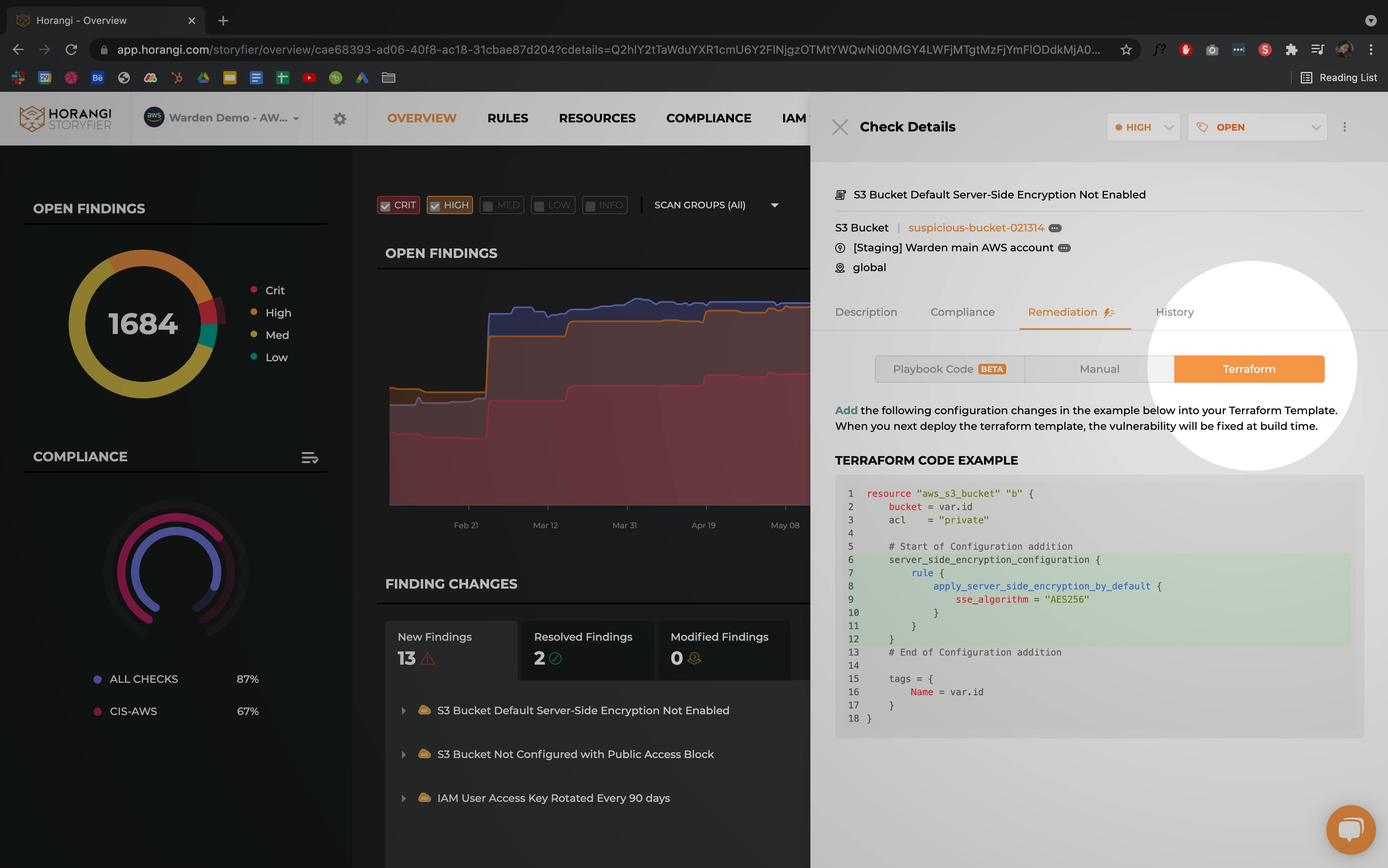 terraform remediation warden screenshot