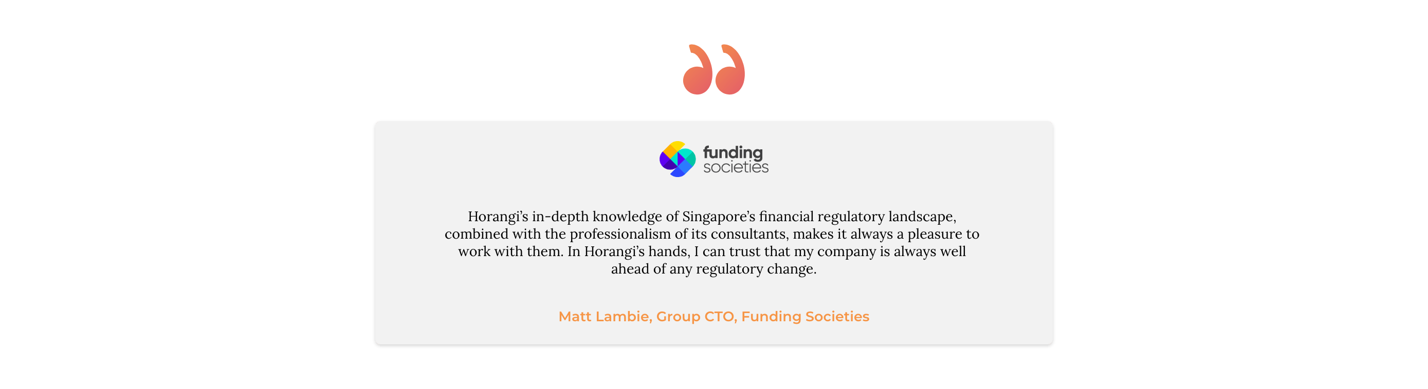 Funding societies testimonial card