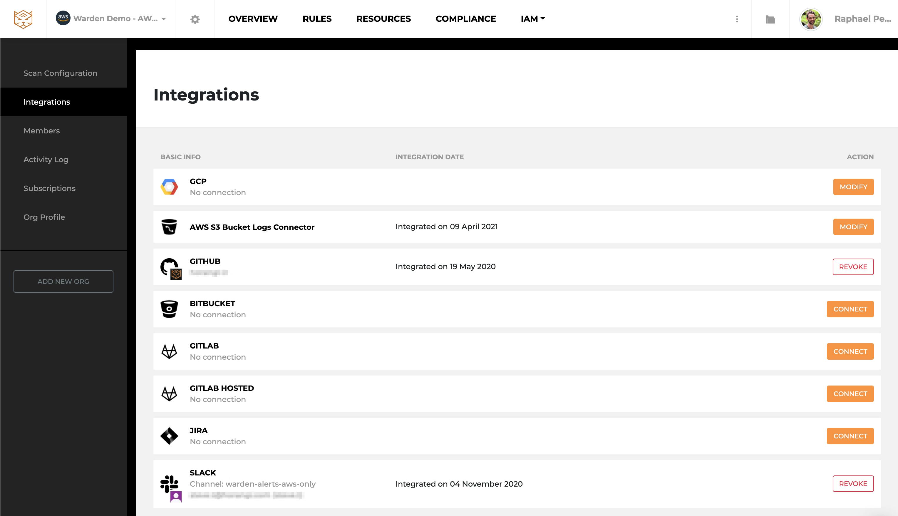 Warden dynamic scan integrations