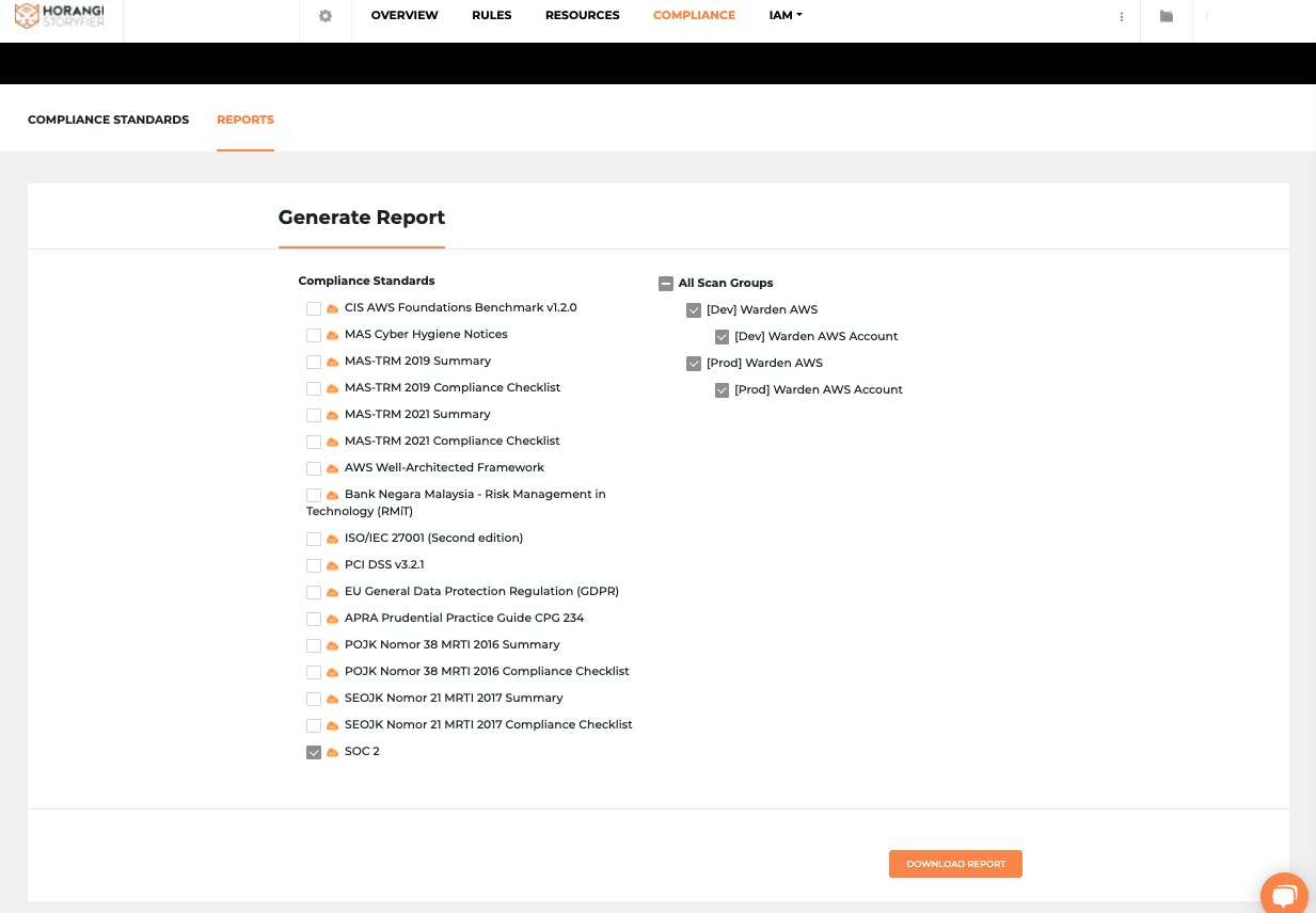 Generating a report on Warden with SOC 2