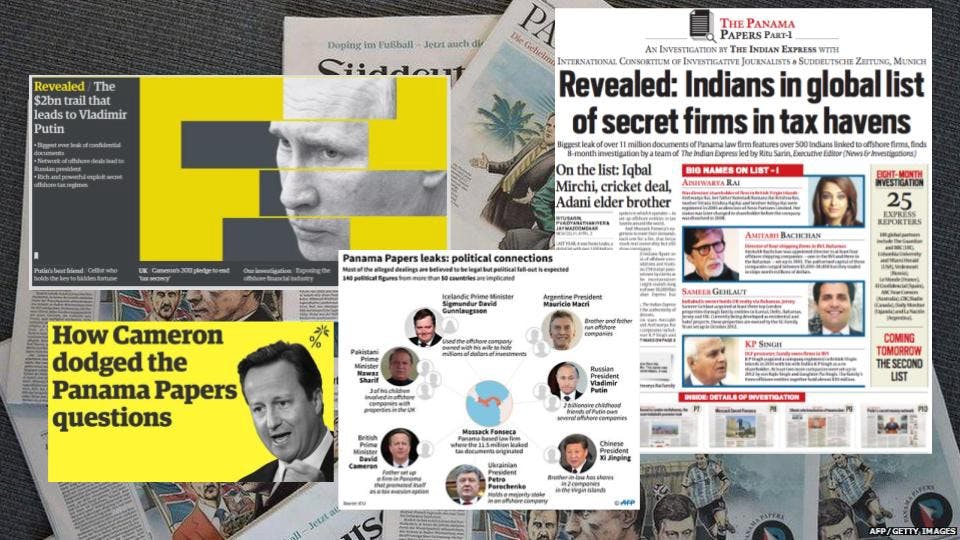 Headlines of the Panama Papers story