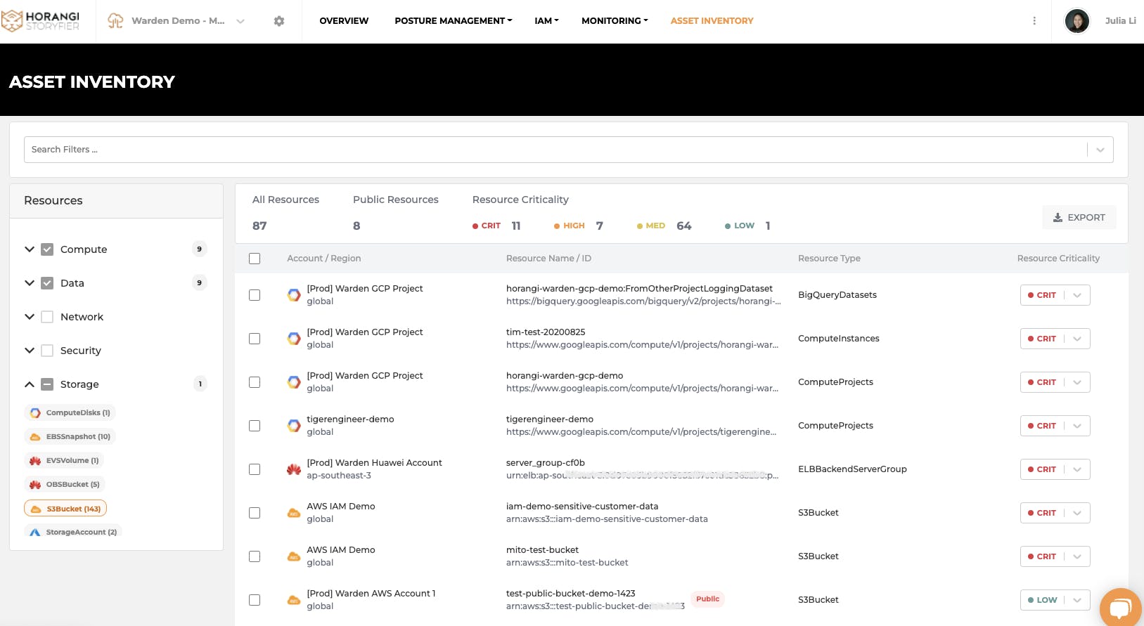 Asset Inventory in Warden Threat Detection