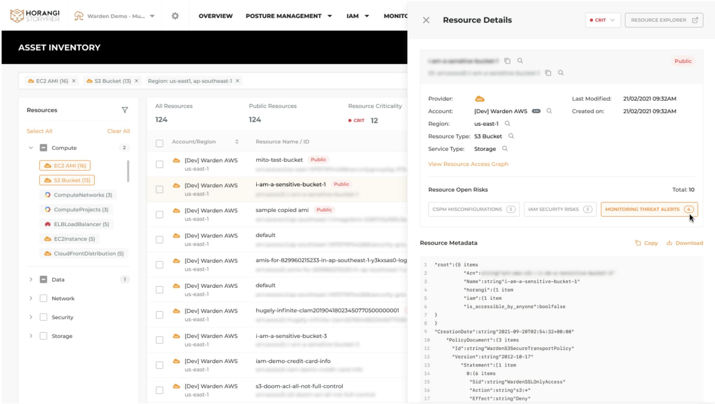 Vulnerability and security alerts in asset inventory 