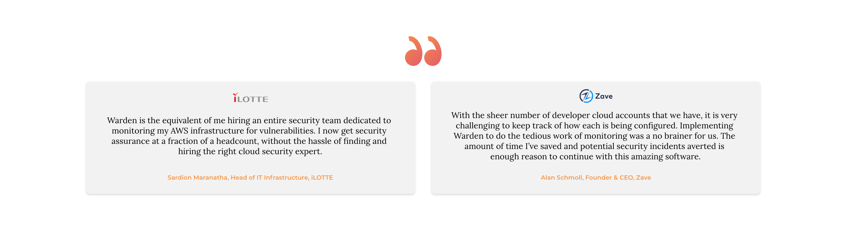 iLotte and Zave testimonials for Horangi