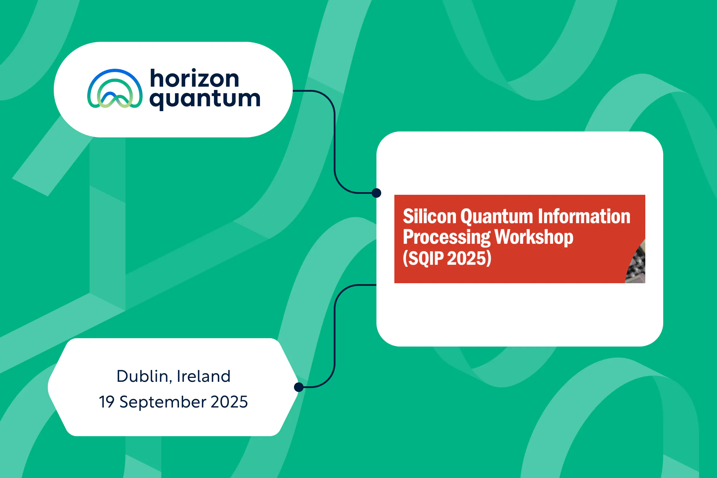 Horizon Quantum logo,  Silicon Quantum Information Processing Workshop, 19 September 2025 at the Trinity Business School in Dublin