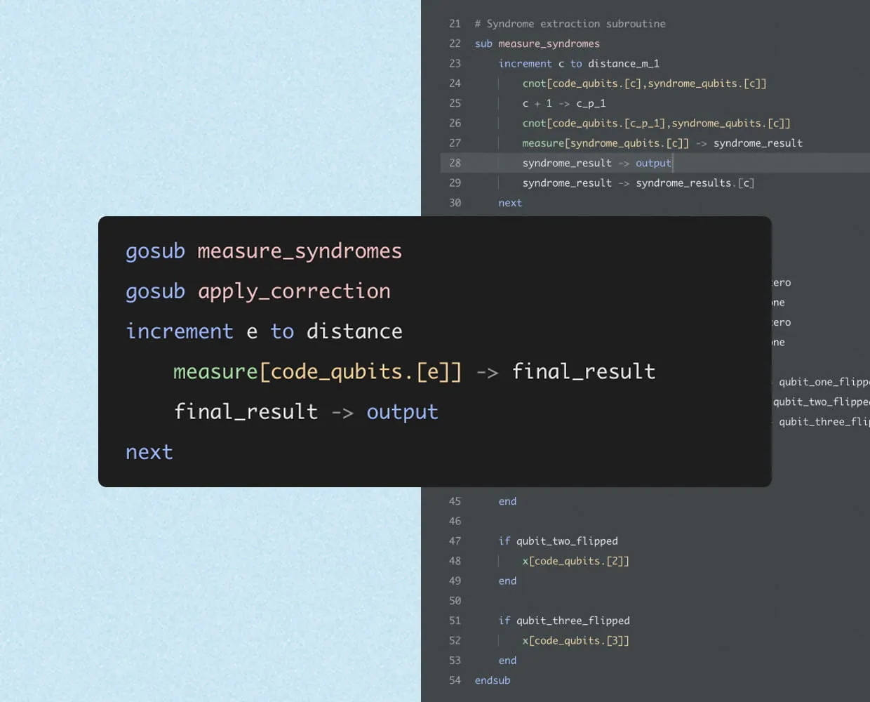 Screenshot of Triple Alpha's mid-circuit measurement