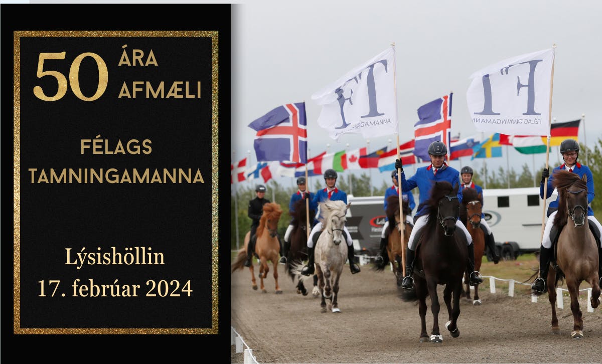 Poster for the celebration of FT's (Iceland's Horse Trainers' Association) 50 year anniversary show.