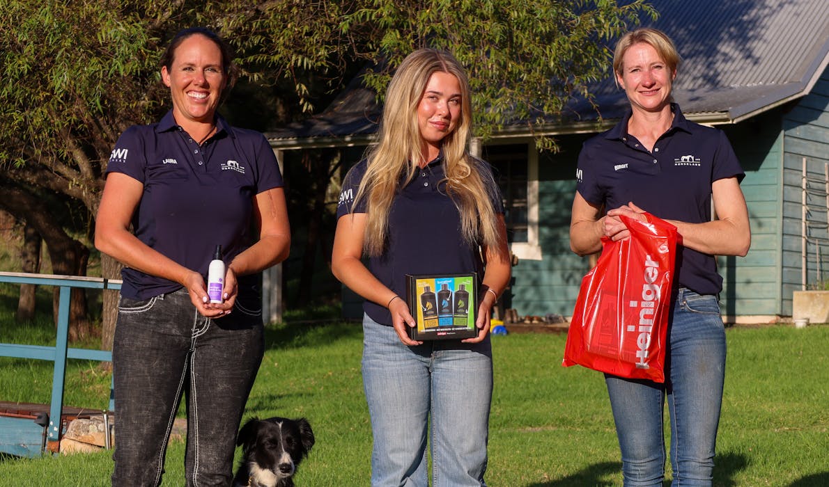 Laura, Eira and Birgit pose for a team photo.