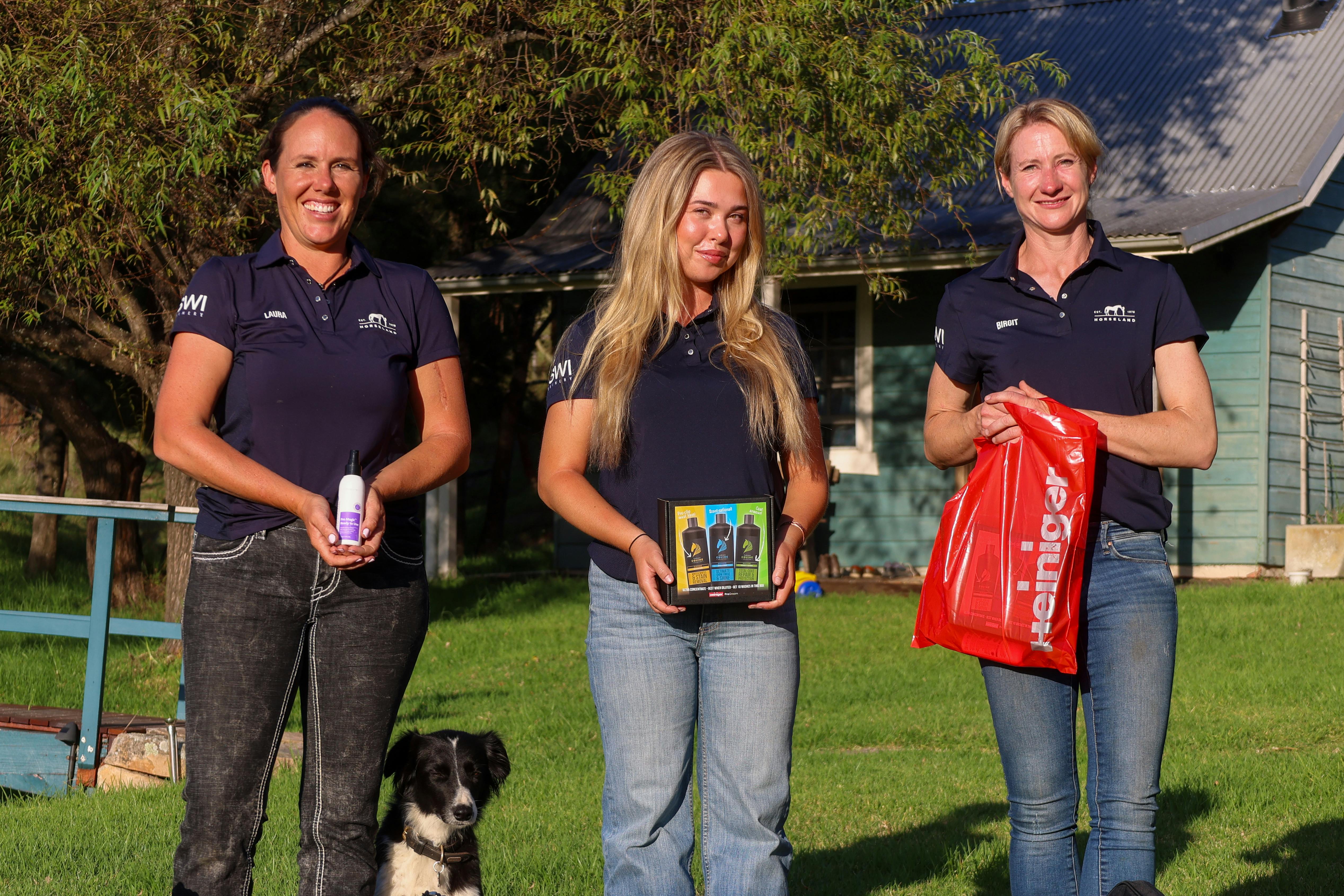 Laura, Eira and Birgit pose for a team photo.