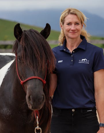 Birgit Kossman and her Icelandic horse