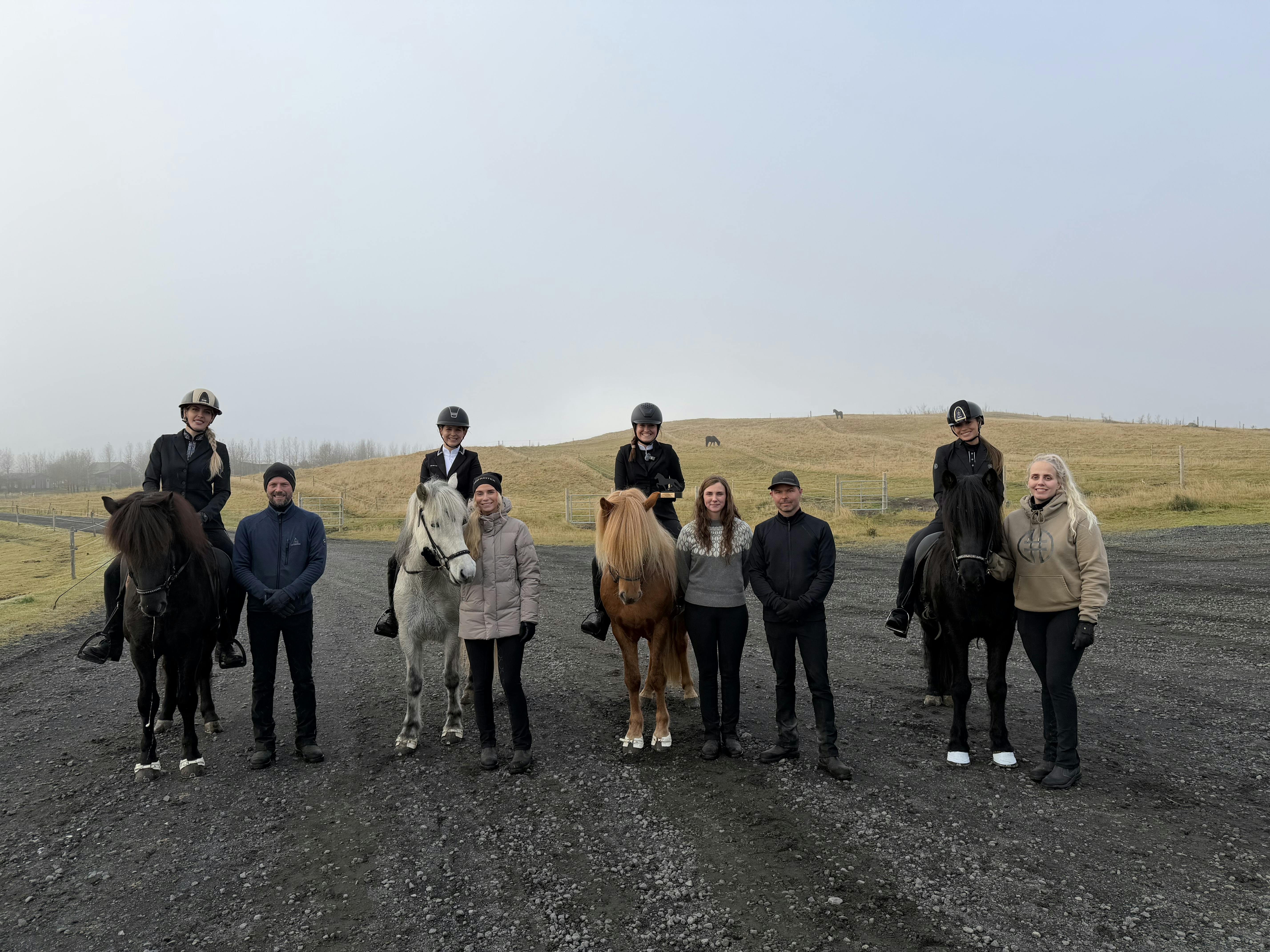 Annchen-Augustine on Hrafnar frá Hvoli with Haukur Tryggvason, Kristin Connors on Sæbjörg frá Kommu with Glódís Rún Sigurðardóttir, Lena Wagner on Frosti frá Hjarðartúni with Arnhildur Helgadóttir & Hans Þór Hilmarsson, and Ebba Nilsson on Frægur frá Feti with Árný Oddbjörg Oddsdóttir