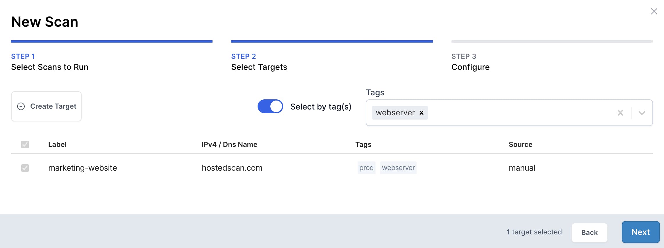 Select targets dynamically using tags