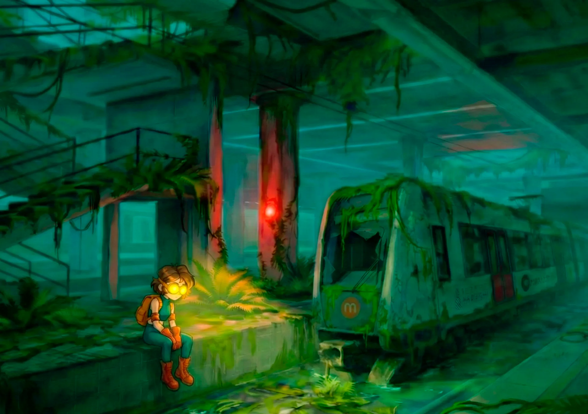 Sandra entering the ruins of post-collapse.