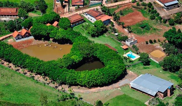 Vista aéra Pousada Recanto das Aves