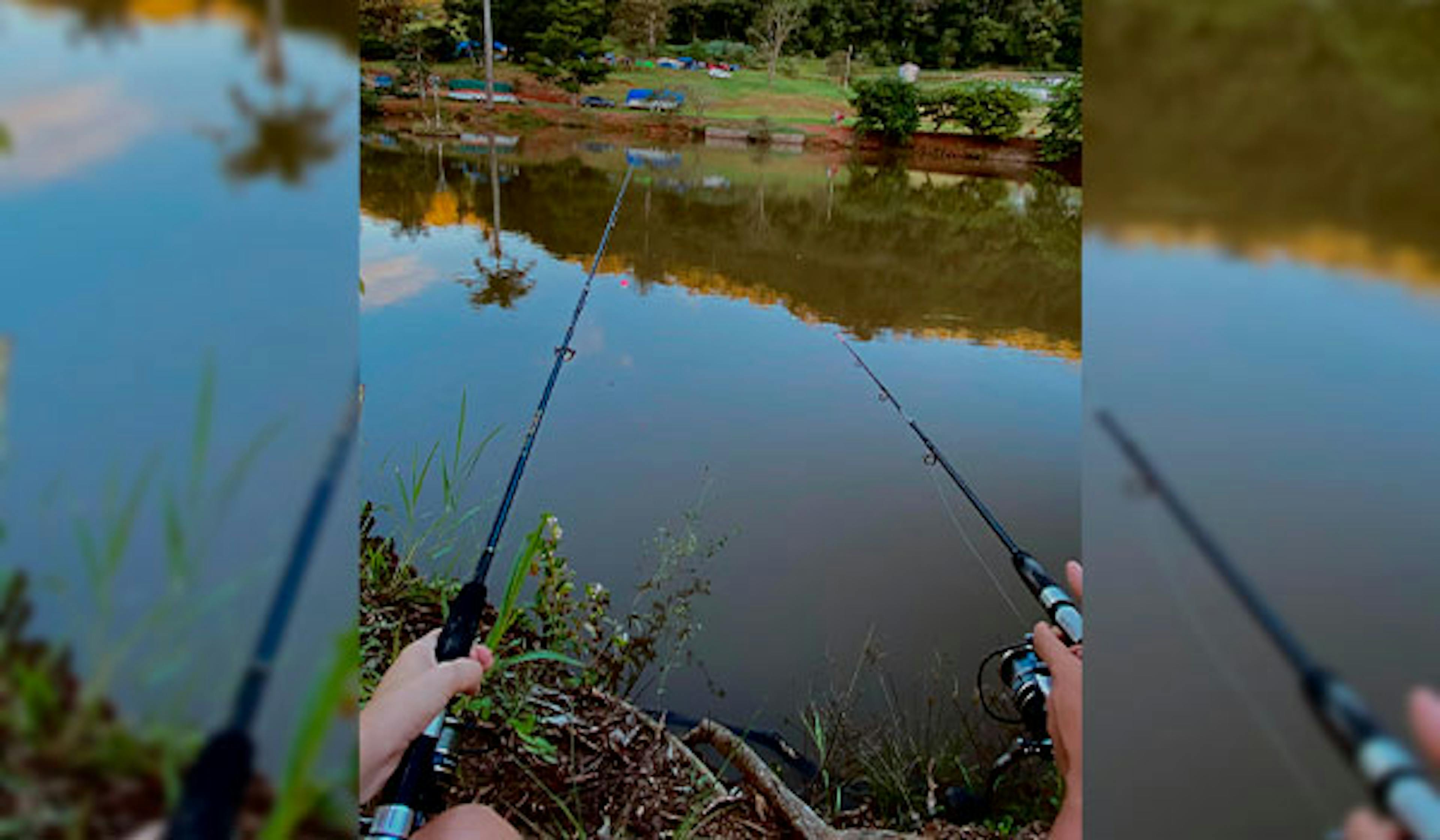 pessoas pescando em lago
