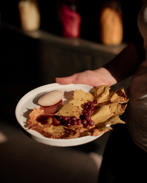 Biologisches und lokales gastronomisches Abendessen, skandinavisch inspiriert, im Hotelrestaurant 48°Nord in Breitenbach, Elsass