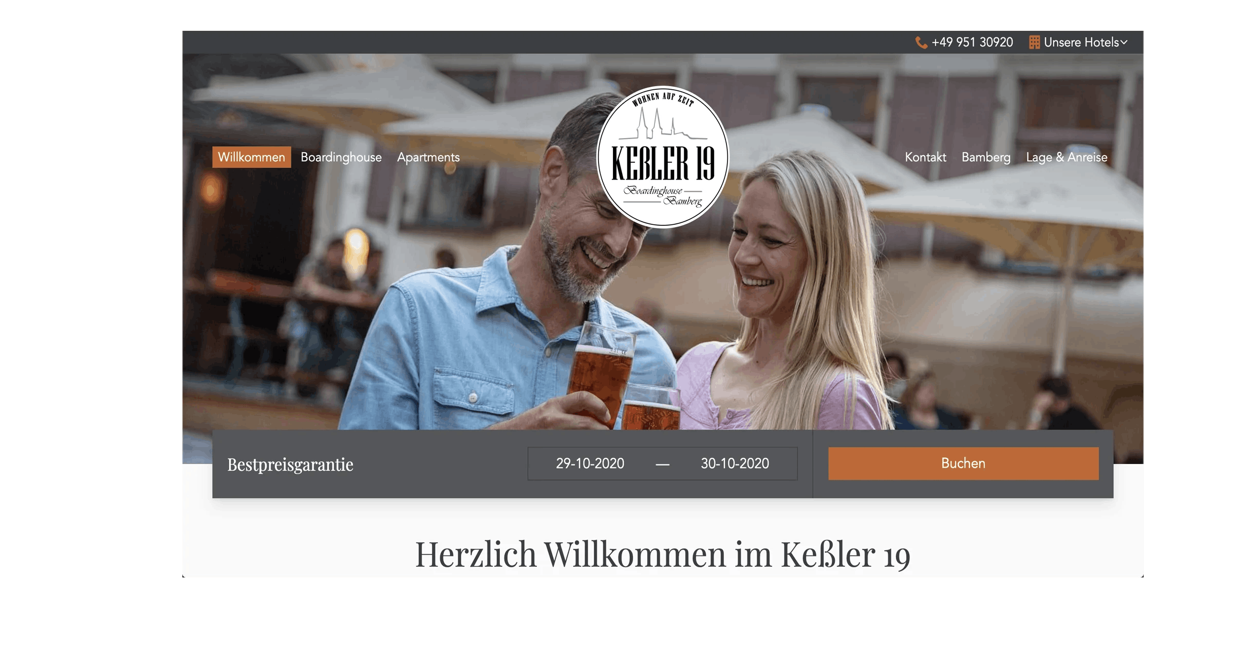 Hotel Website example for Template Panoramic