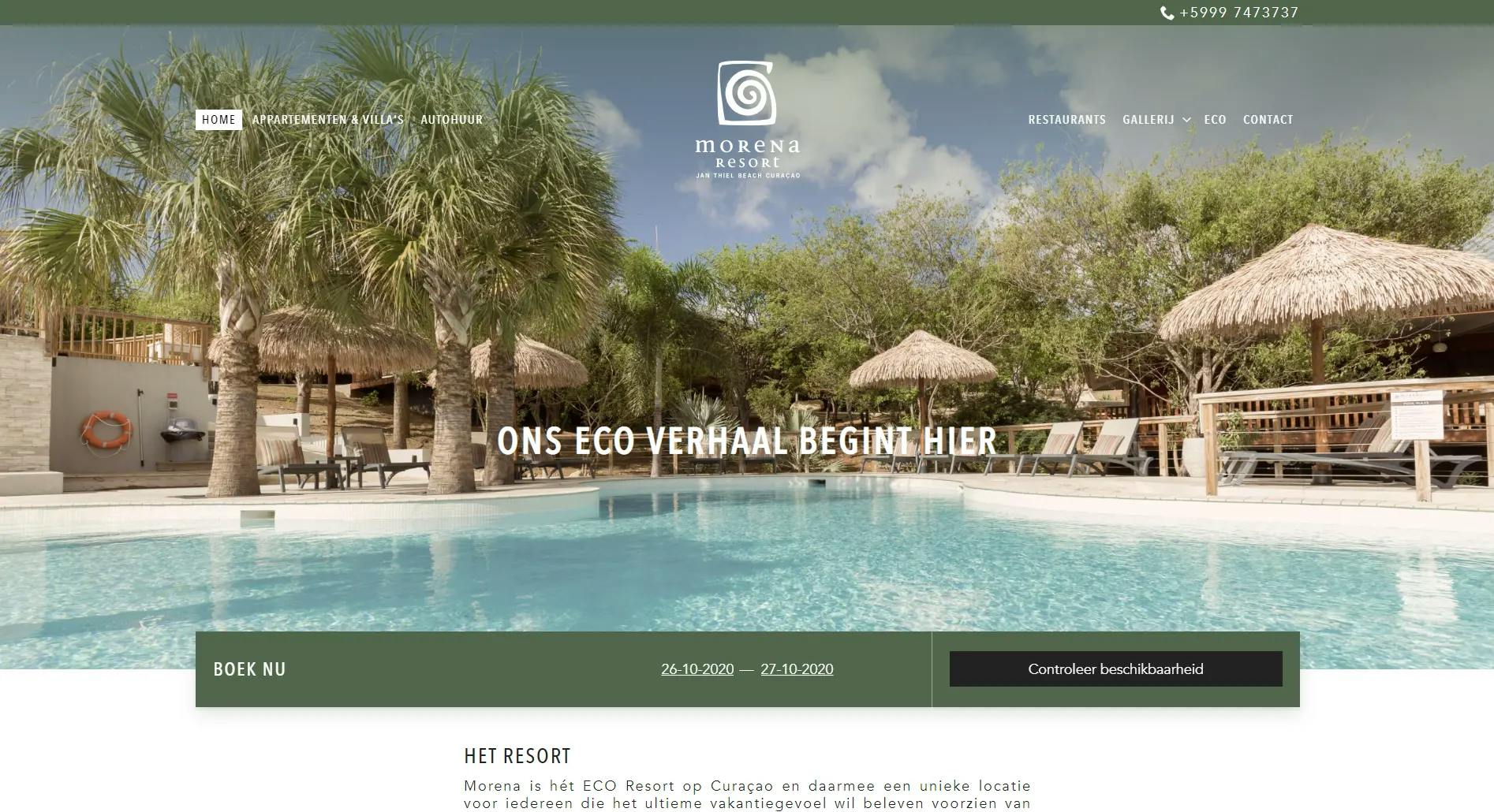 Hotel Website Panoramic Template - Morena Resort Curaçao