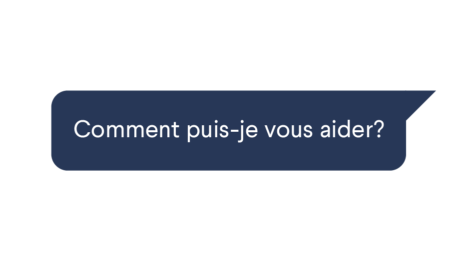 Bulle de dialogue avec Comment puis-je vous aider