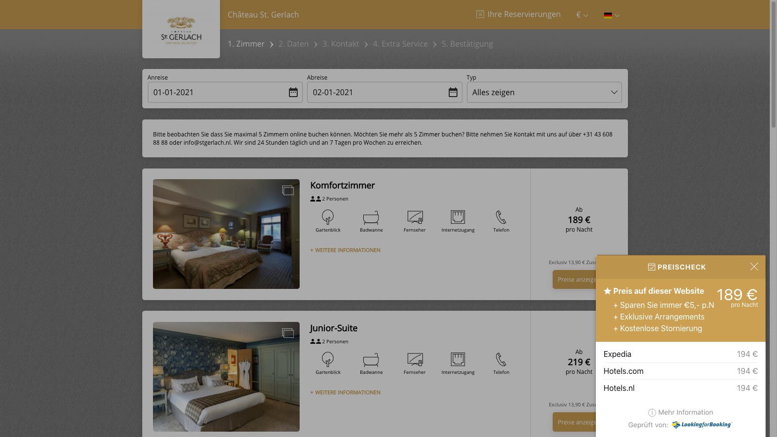 Hotel - Preis-Check-Widget