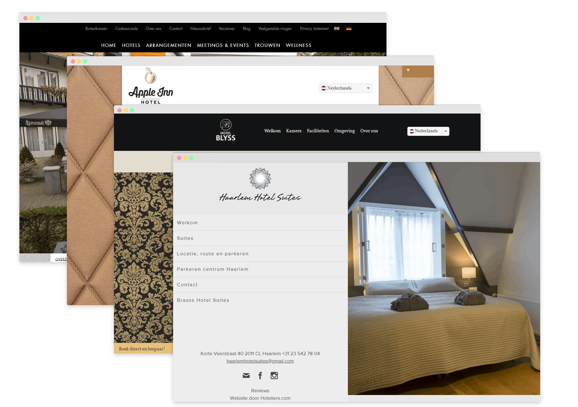 Hotel Website - Four templates of the Design Store