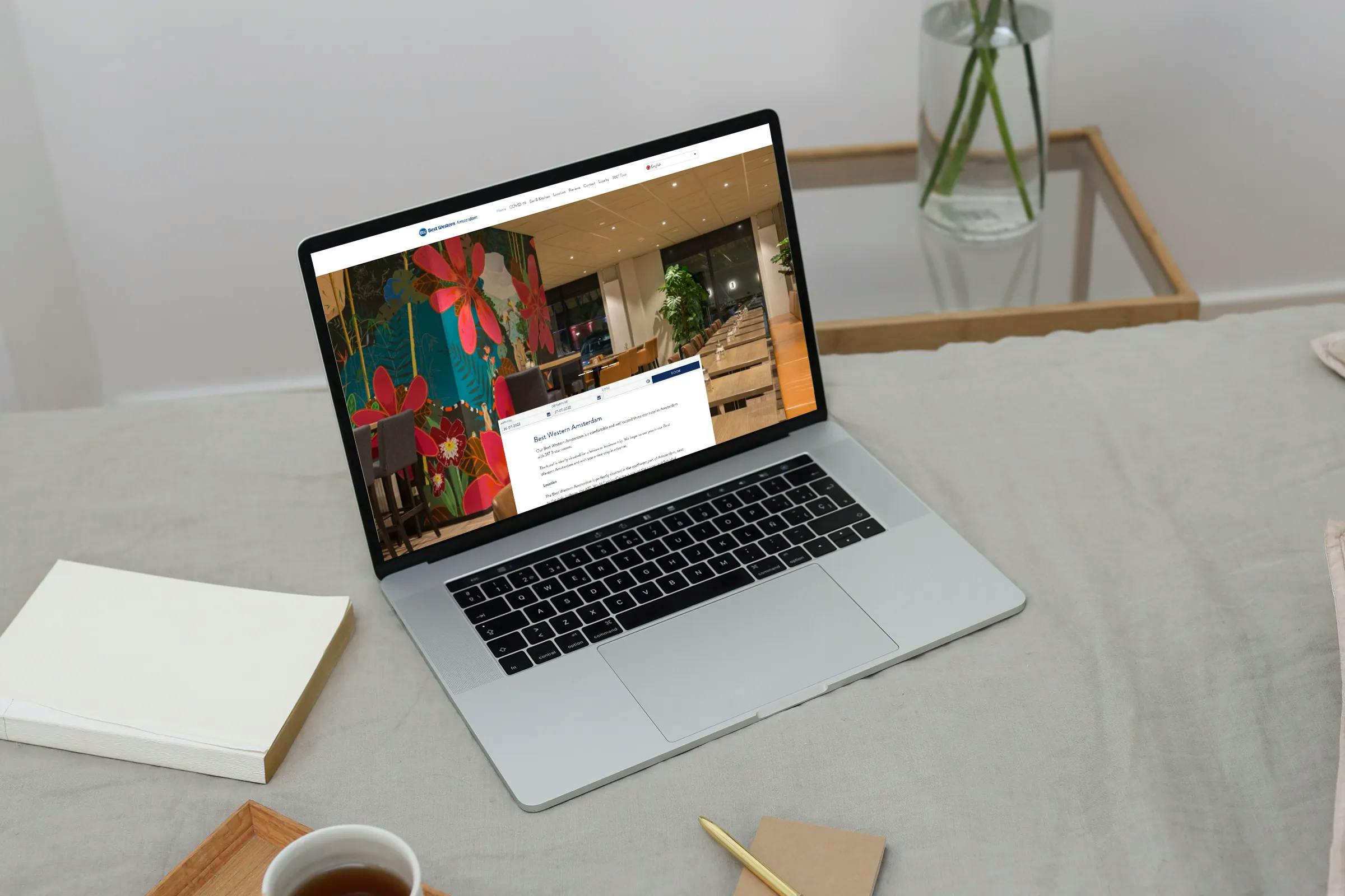 Concierge template example on a laptop