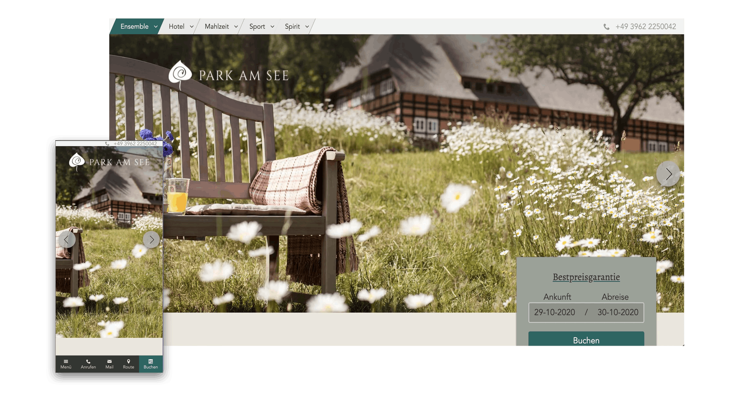 Template Foyer Hotel Website Park am See