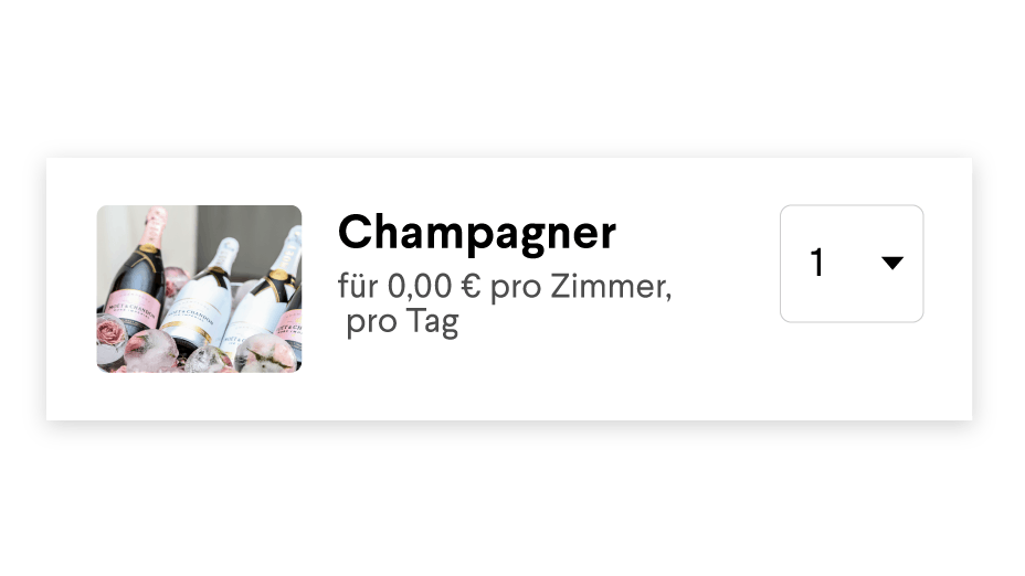 Upselling der Hotelbuchungsmaske für zusätzliche Hoteldienstleistungen